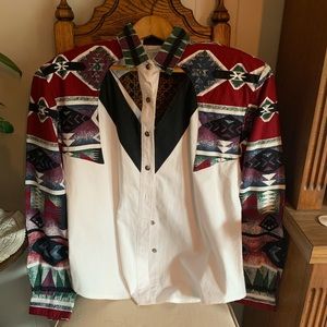 Vintage Western Top with Cut Outs